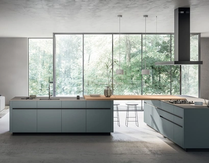 Cucina Moderna con doppia isola Glass 2|0 01 di Arredo3