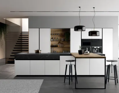Cucina Moderna Glass 2 0 06 con isola di Arredo3