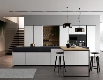 Cucina Moderna con penisola Glass 2 0 di Arredo3