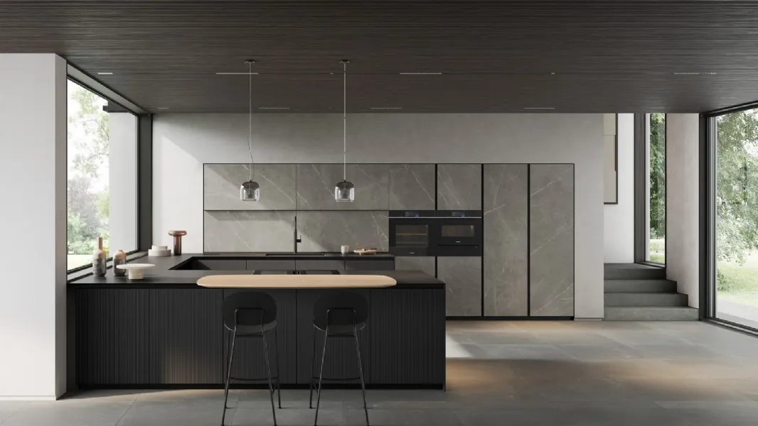 Cucina Moderna con penisola Glass di Arredo3