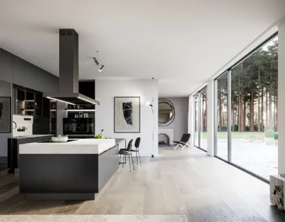 Cucina Moderna in laminato rovere con isola Kalì 11 di Arredo3