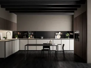 Cucina Moderna angolare Kronos in vetro Nebbia opaco di Arredo3
