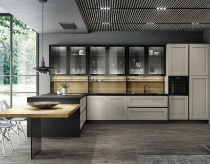 Cucina Moderna Meg 02 con penisola di Arredo3