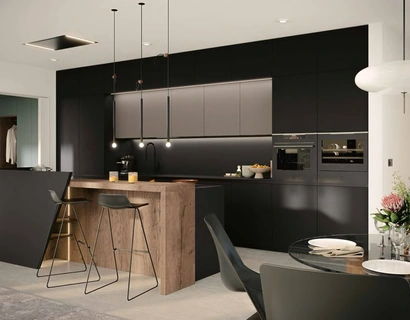Cucina Moderna in Fenix Nero con isola MK07 di Gentili Cucine
