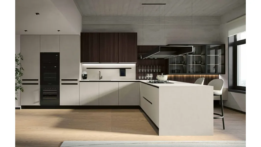 Cucina Moderna con penisola MK10 di Gentili Cucine