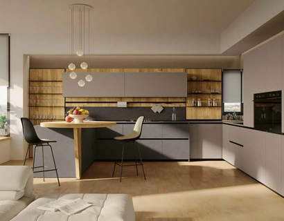 Cucina Moderna in pet e laminato con penisola MK11 di Gentili Cucine