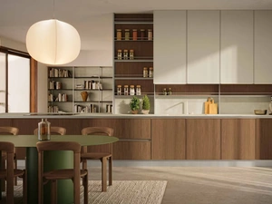 Cucina Moderna lineare MK02 in legno e laccato di Gentili Cucine