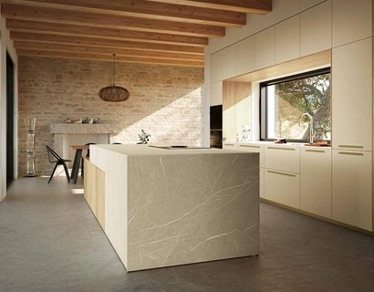 Cucina Moderna con isola MK04 in melaminico e laminato di Gentili Cucine