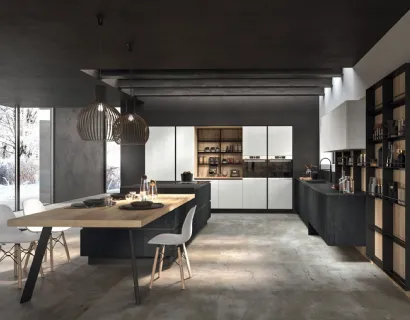 Cucina Moderna con isola Time 02 in melaminico di Gentili Cucine