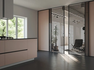 Porta per interni Factory T1T60 in vetro con telaio in alluminio di Foa