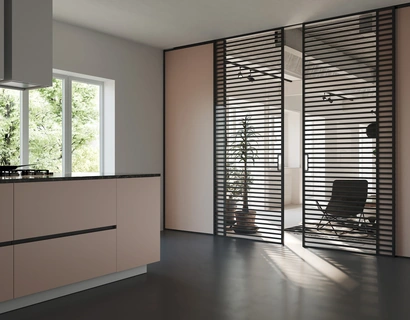 Porta per interni Factory T1T60 in vetro con telaio in alluminio di Foa