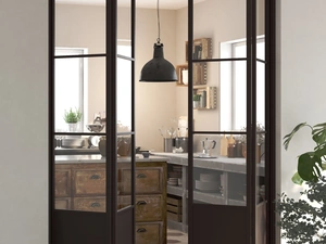 Porta per interni a libro Factory T4 Total Brown di Foa