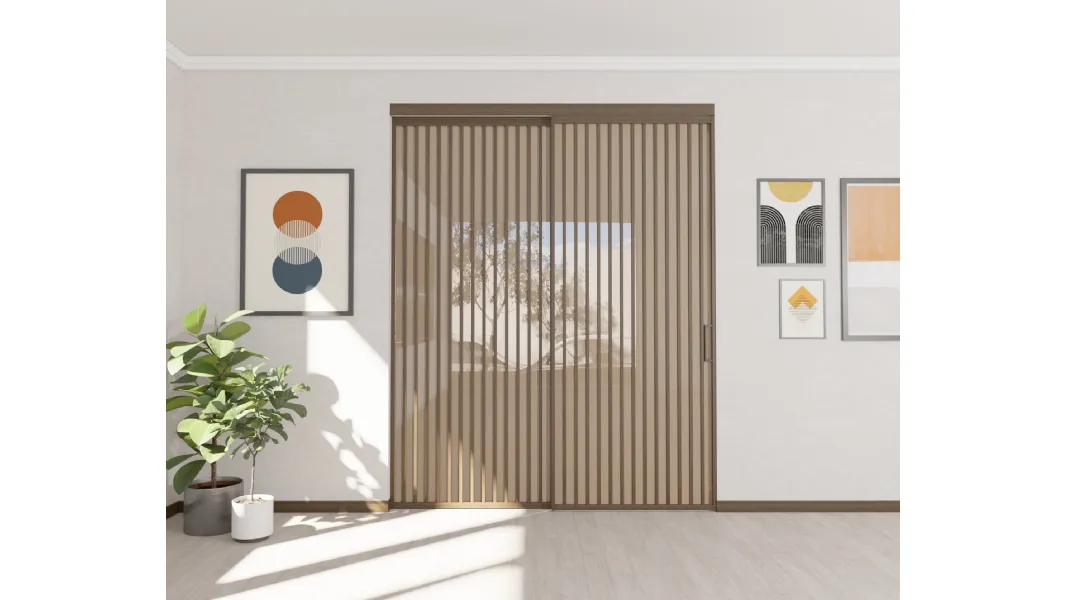 Porta per interni scorrevole in legno e vetro Factory V60 di Foa