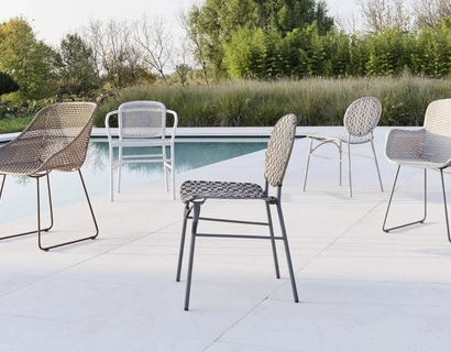 Sedia Colette in acciaio con intreccio in Colette Resin di Gervasoni