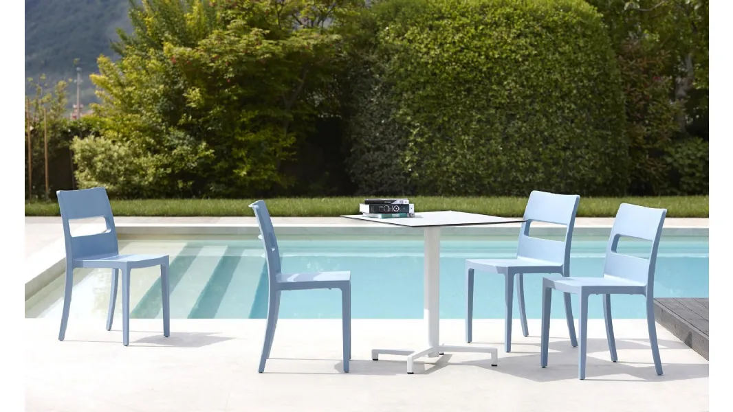 Sedia impilabile da giardino Sai Go Green di Scab Design