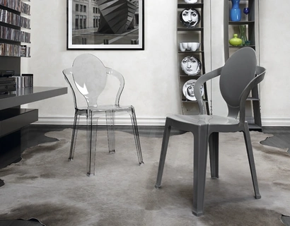 Sedia per esterno impilabile in policarbonato riciclabile Spoon di Scab Design