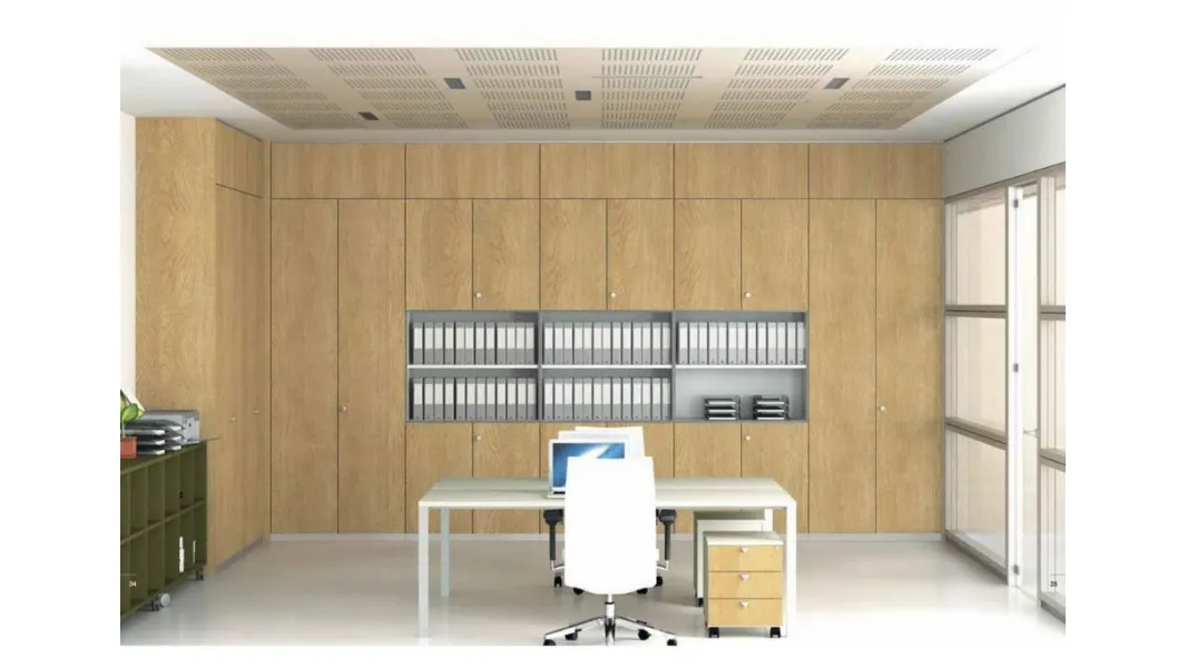 Armadio archivio in melaminico rovere naturale Logica di Walco
