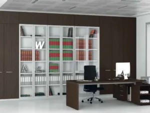 Libreria da ufficio in laccato bianco opaco Logica di Walco