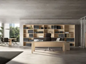 Scrivania direzionale in rovere naturale Tempo di Walco